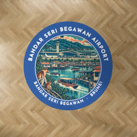 Thumbnail for Brunei International Airport Bandar Seri Begawan (BWN) Carpets - Carpet Round - Badge - Blue V2