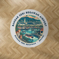 Thumbnail for Brunei International Airport Bandar Seri Begawan (BWN) Carpets - Carpet Round - Badge - Light Gray V2