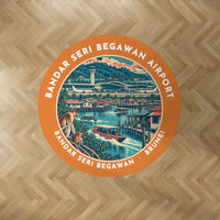 Thumbnail for Brunei International Airport Bandar Seri Begawan (BWN) Carpets - Carpet Round - Badge - Orange V2