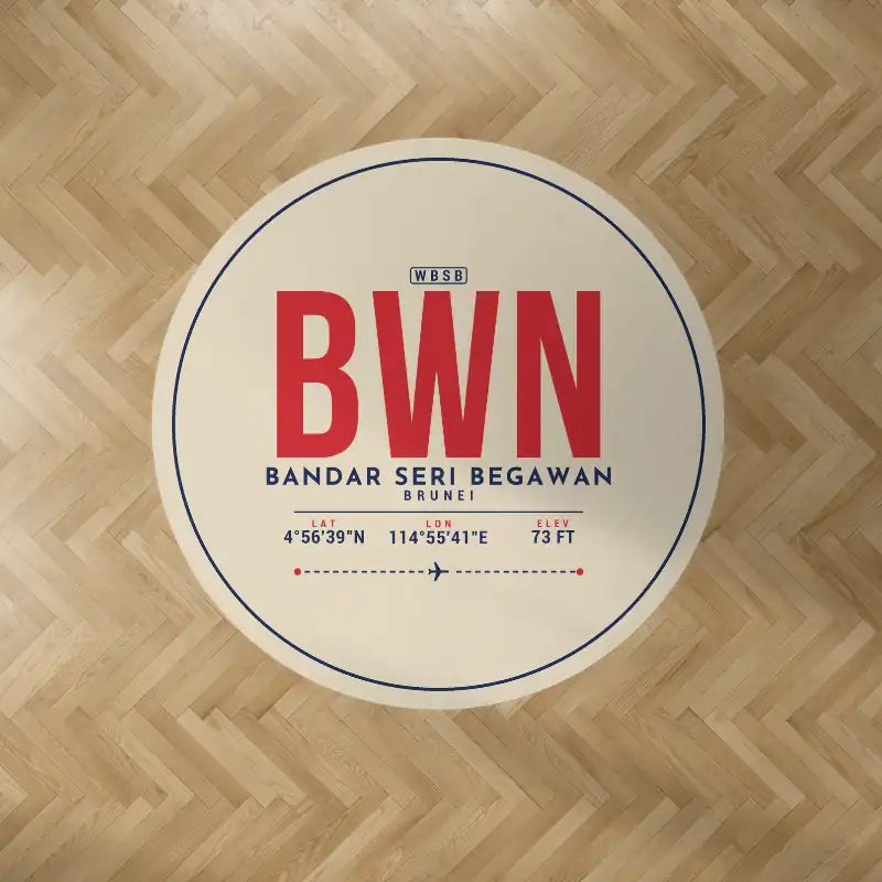 Brunei International Airport Bandar Seri Begawan (BWN) Carpets - Carpet Round - ID Tag - Beige V2