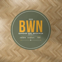 Thumbnail for Brunei International Airport Bandar Seri Begawan (BWN) Carpets - Carpet Round - ID Tag - Green Army V2