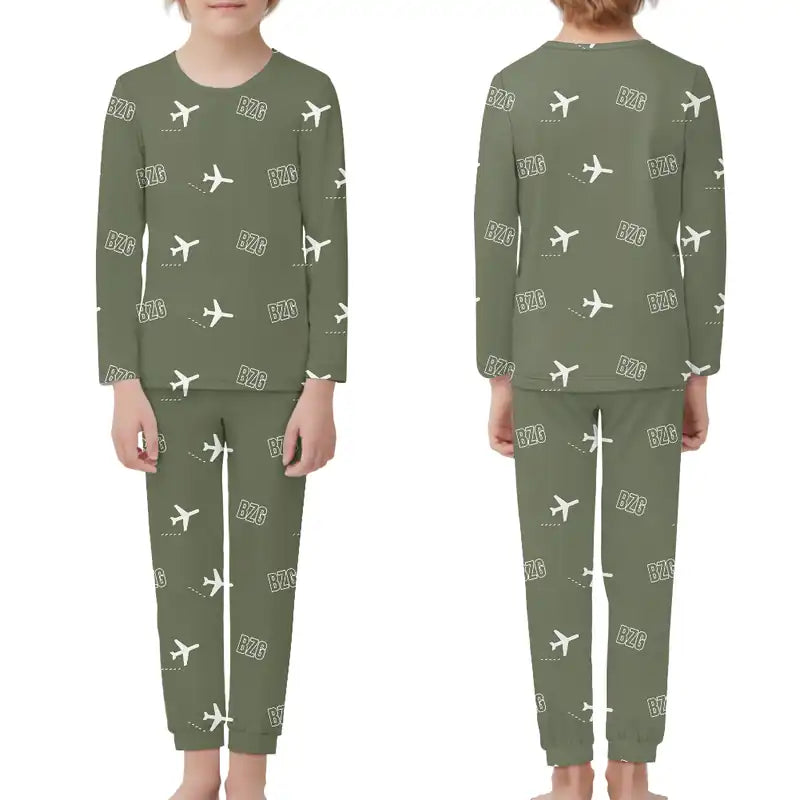Bydgoszcz Ignacy Jan Paderewski Airport (BZG) Pajamas - Children Pajamas - Green Army