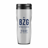 Thumbnail for Bydgoszcz Ignacy Jan Paderewski Airport (BZG) Travel Mugs - ID Tag - Plastic (No Holder) - Light Gray