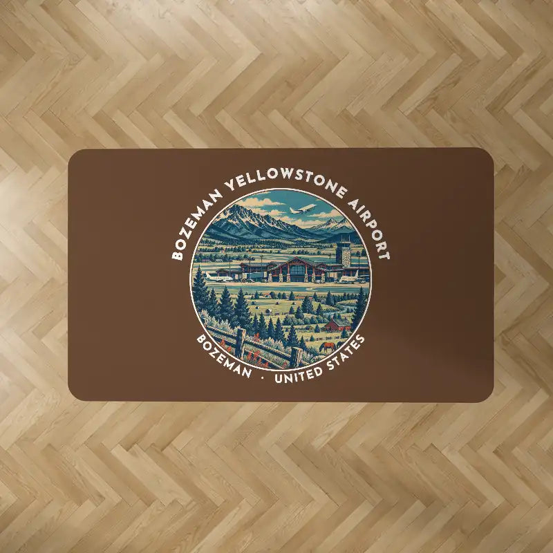 Bozeman Yellowstone International Airport (BZN) Carpets - Carpet Rectangle - Badge - Brown V2