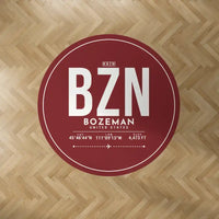 Thumbnail for Bozeman Yellowstone International Airport (BZN) Carpets - Carpet Round - ID Tag - Dark Red V2