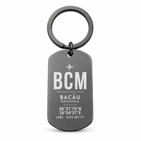 Thumbnail for Bacău International Airport BCM - Key Chain - Original Design - Black