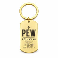 Thumbnail for Bacha Khan International Airport PEW - Key Chain - Original Design - Gold