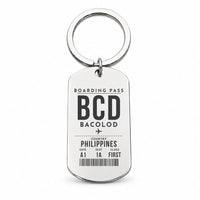 Thumbnail for Bacolod-Silay International Airport BCD - Key Chain - Boarding Pass Style - Silver