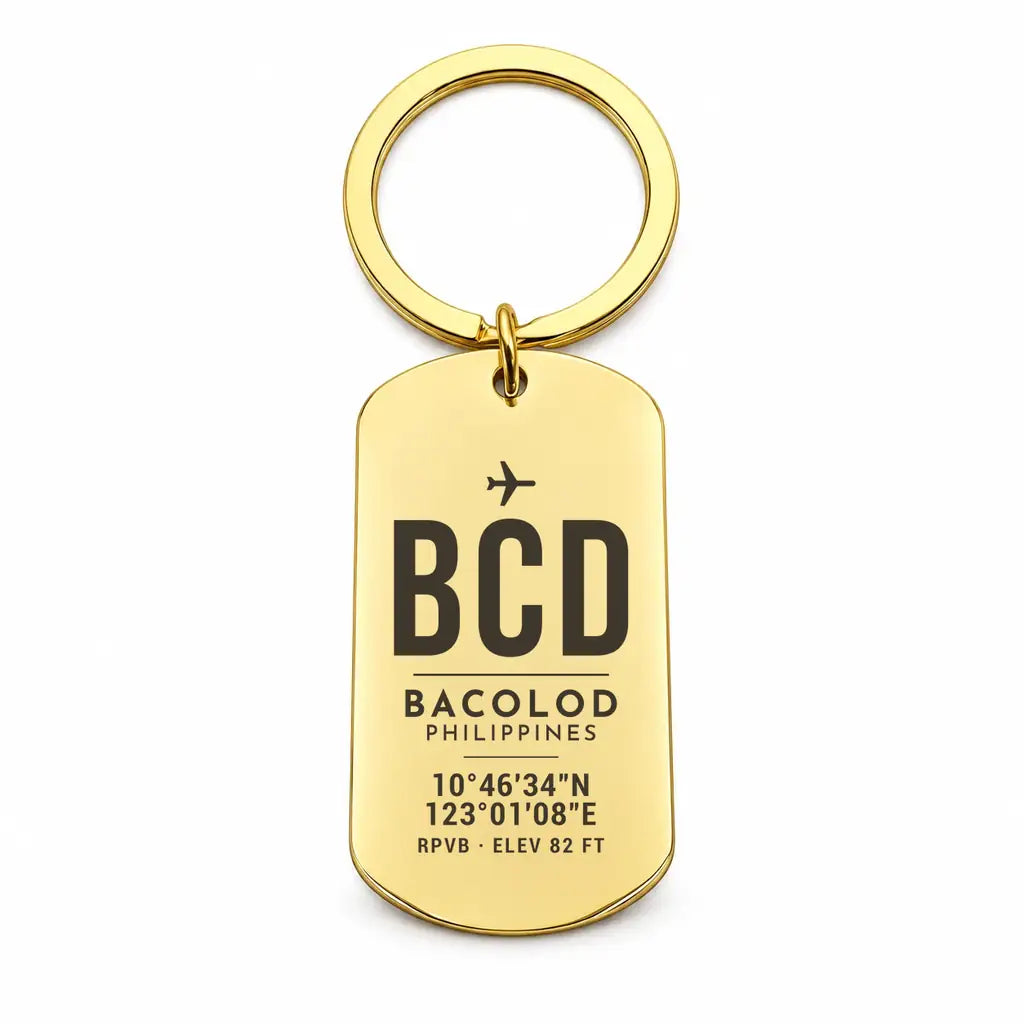 Bacolod-Silay International Airport BCD - Key Chain - Original Design - Gold