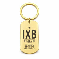 Thumbnail for Bagdogra International Airport IXB — Siliguri - Key Chain - Original Design - Gold