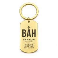 Thumbnail for Bahrain International Airport BAH - Island Pearl Current - Key Chain - Original Design - Gold