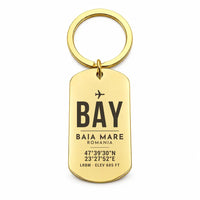 Thumbnail for Baia Mare Airport BAY - Key Chain - Original Design - Gold