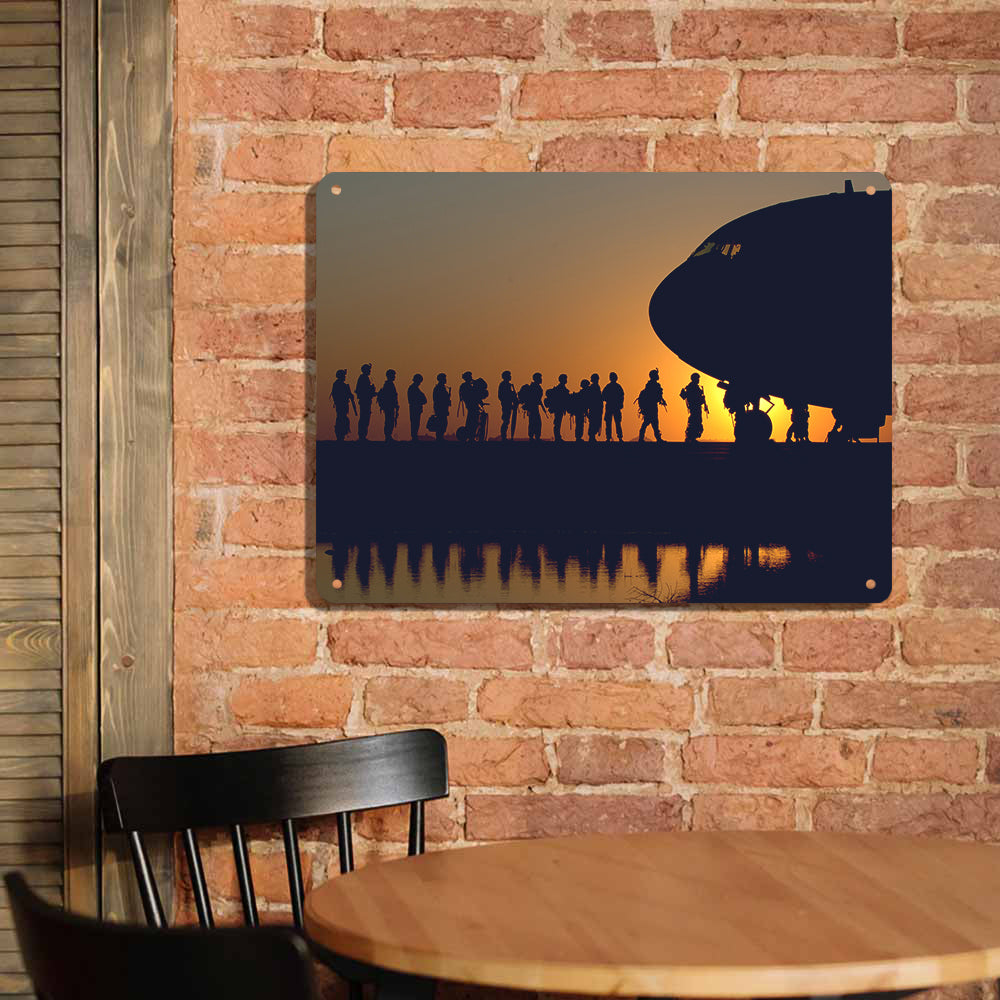 Band of Brothers Theme Soldiers Printed Metal Sign