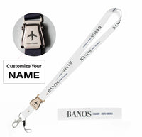 Thumbnail for Banos City Series seat belt lanyard - white with name