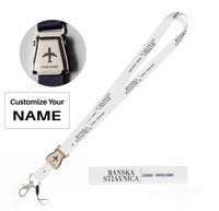 Thumbnail for Banska Stiavnica City Series seat belt lanyard - white with name