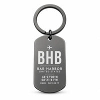 Thumbnail for Bar Harbor Hancock County Airport BHB - Key Chain - Original Design - Black