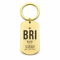 Thumbnail for Bari Karol Wojtyła Airport BRI - Key Chain - Original Design - Gold