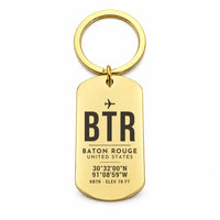 Thumbnail for Baton Rouge Metropolitan Airport BTR - Key Chain - Original Design - Gold