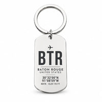 Thumbnail for Baton Rouge Metropolitan Airport BTR - Key Chain - Original Design - Silver