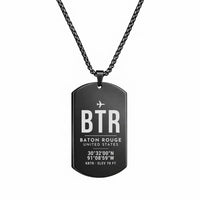 Thumbnail for Baton Rouge Metropolitan Airport BTR - Necklace - Original Design - Black