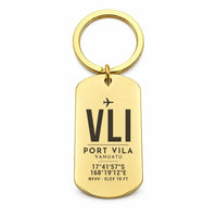 Thumbnail for Bauerfield International Airport VLI — Port Vila - Key Chain - Original Design - Gold