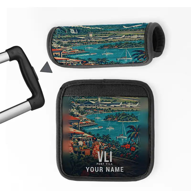 Bauerfield International Airport (VLI) Luggage Handle Covers - 3D Full Print + Name
