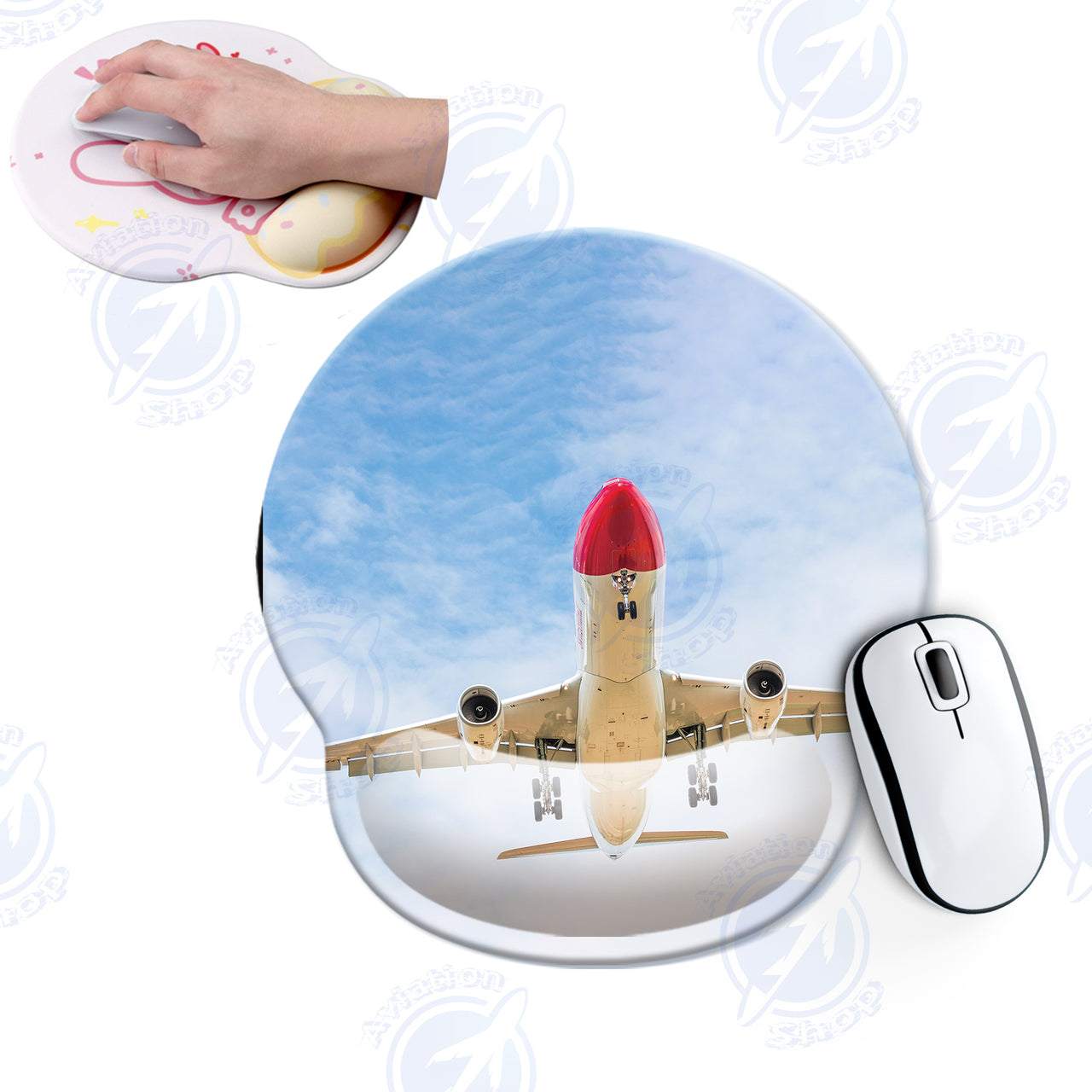 Beautiful Airbus A330 on Approach Designed Ergonomic Mouse Pads