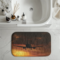 Thumbnail for Beautiful Aircraft Landing at Sunset Designed Bath Mats