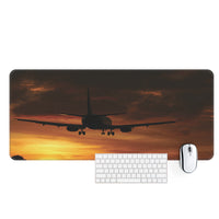 Thumbnail for Beautiful Aircraft Landing at Sunset Designed Desk Mats