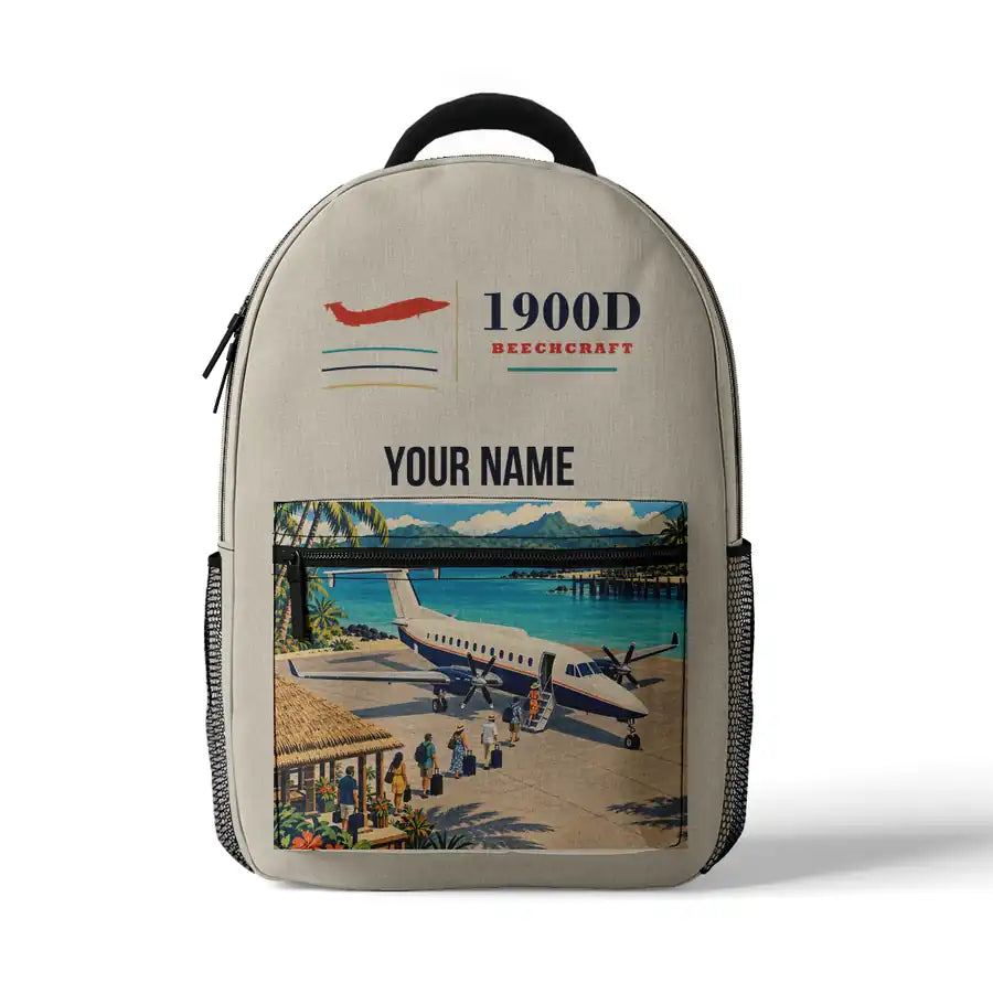 Beechcraft 1900D - 3D Backpack - Beige + Name