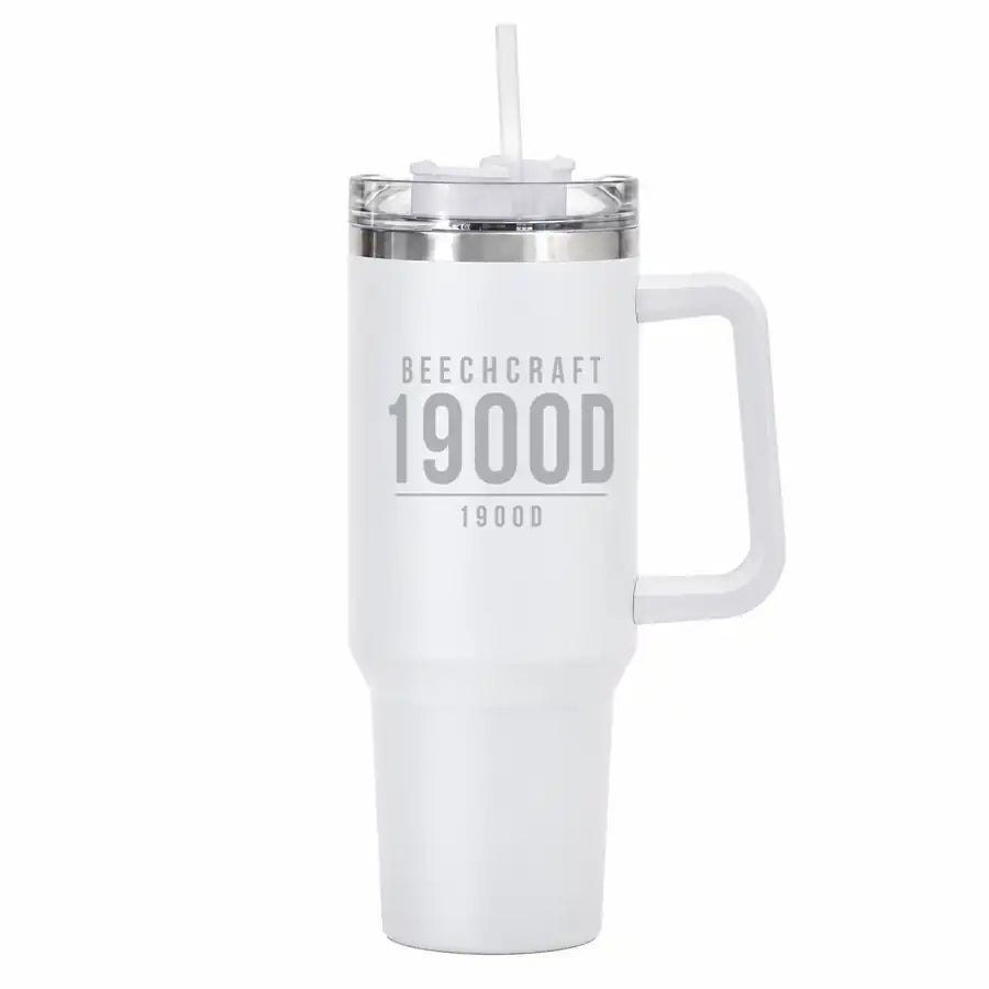 Beechcraft 1900D - 40oz Car Mug - Tag - White