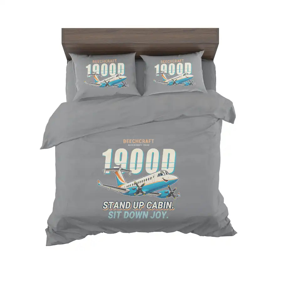 Beechcraft 1900D - Cartoon - Bedding Set - Gray