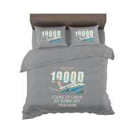 Thumbnail for Beechcraft 1900D - Cartoon + Name - Bedding Set - Gray