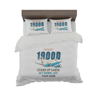 Thumbnail for Beechcraft 1900D - Cartoon + Name - Bedding Set - Light Gray