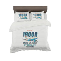 Thumbnail for Beechcraft 1900D - Cartoon + Name - Bedding Set - White