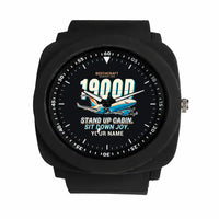 Thumbnail for Beechcraft 1900D - Cartoon + Name - Rubber Strap - Black