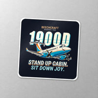 Thumbnail for Beechcraft 1900D - Cartoon - Square Sticker - Close-up