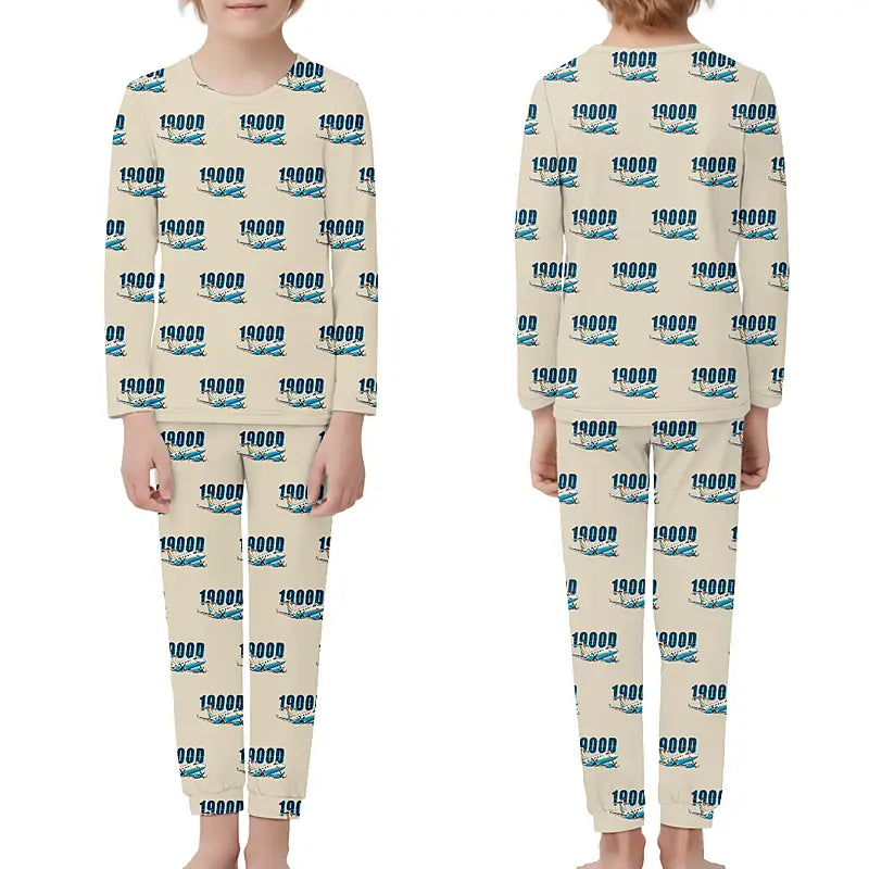 Beechcraft 1900D - Children Pajamas - Cartoon Pattern - Beige