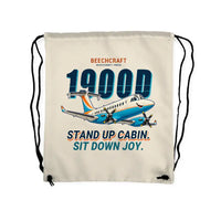 Thumbnail for Beechcraft 1900D - Drawstring Bag - Cartoon - Beige