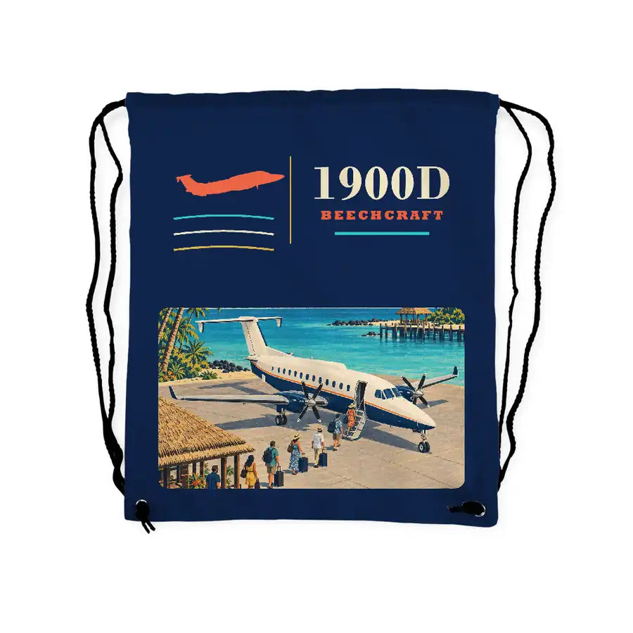 Beechcraft 1900D - Drawstring Bag - Classic - Dark Blue