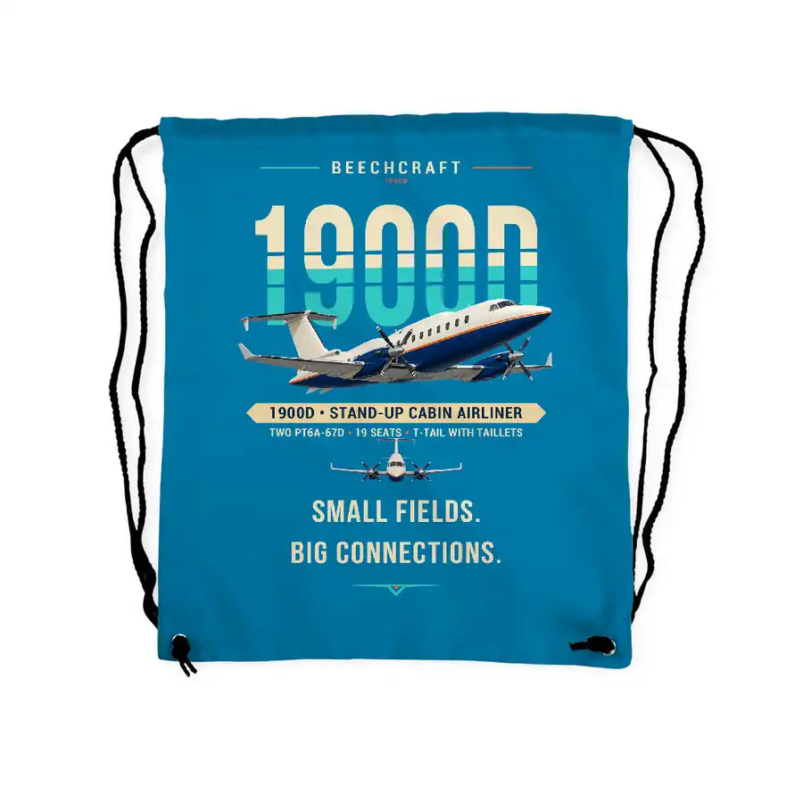 Beechcraft 1900D - Drawstring Bag - Original - Light Blue