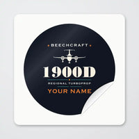 Thumbnail for Beechcraft 1900D - Heritage + Name - Circle Sticker - Peel
