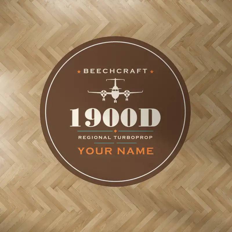 Beechcraft 1900D - Heritage + Name - Round Carpet - Brown