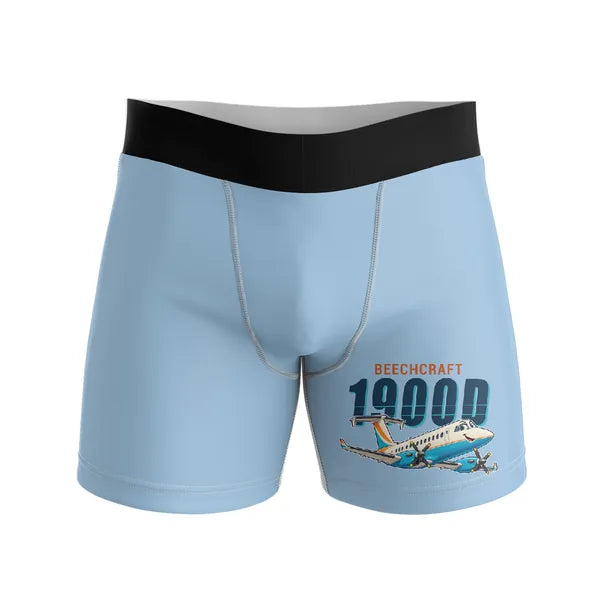 Beechcraft 1900D - Men Boxers - Cartoon - Light Blue