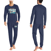 Thumbnail for Beechcraft 1900D - Men Pajamas - Cartoon Chest - Navy Blue