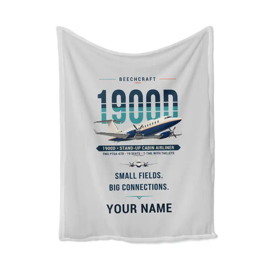 Beechcraft 1900D - Original + Name - Blanket - Light Gray