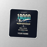 Thumbnail for Beechcraft 1900D - Original + Name - Square Sticker - Close-up