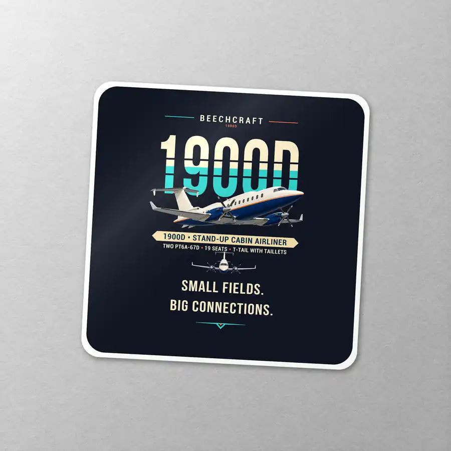 Beechcraft 1900D - Original - Square Sticker - Close-up