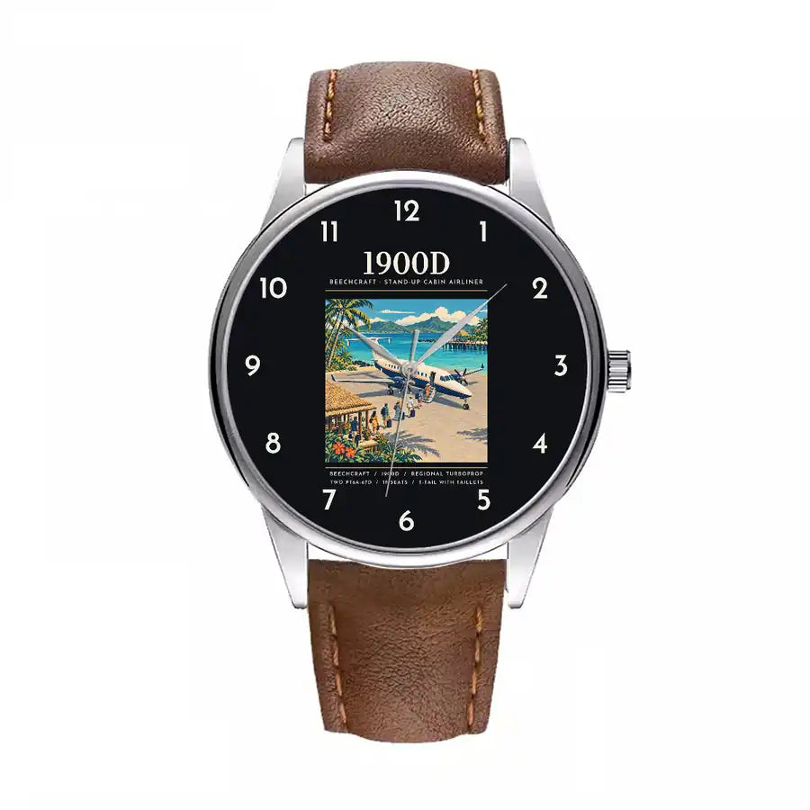 Beechcraft 1900D - Poster - Leather Strap - Brown Leather Strap