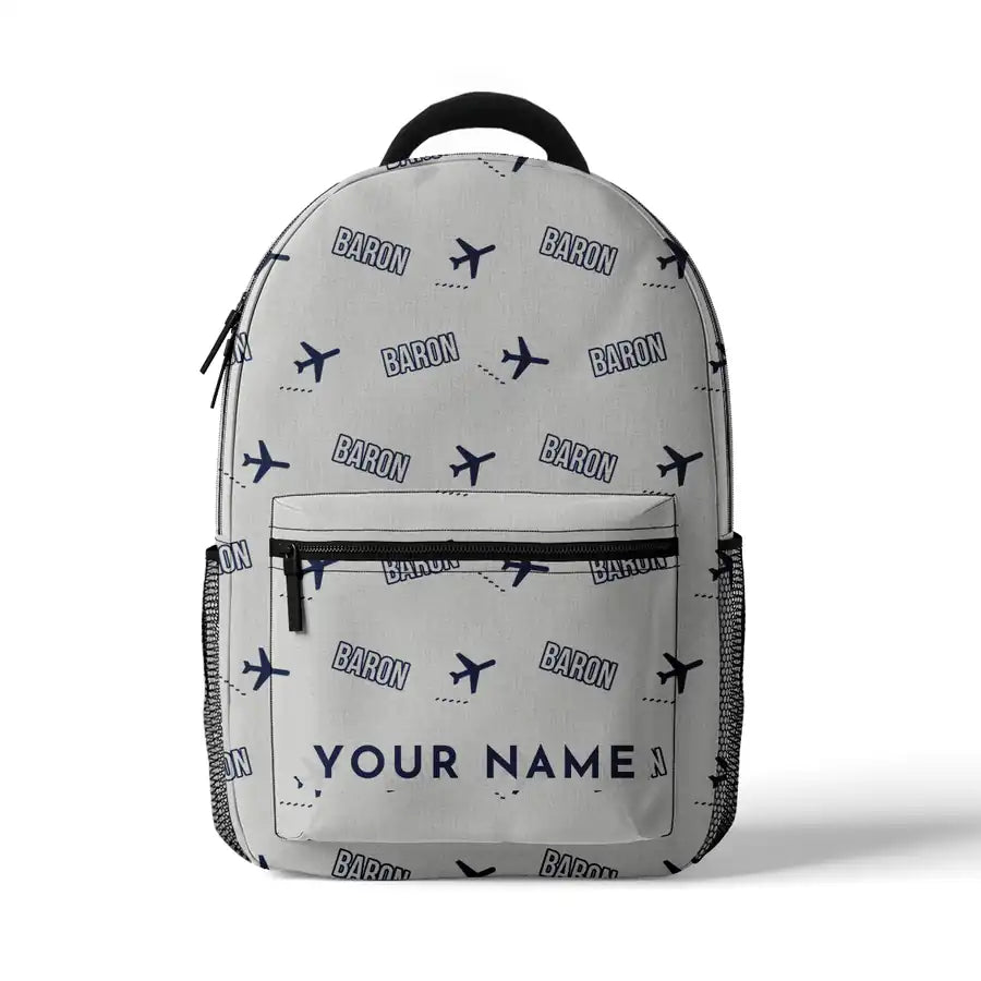 Beechcraft Baron G58 - 3D Backpack - 3D Pattern + Name - White